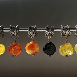 Carved Amber Dangle-Front