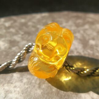 Carved Amber dachshund