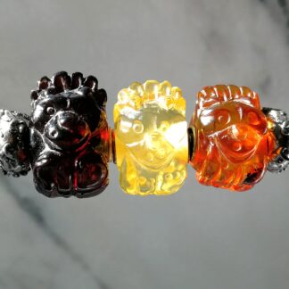 Carved Amber Triceratops