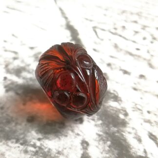 Carved Amber Feather