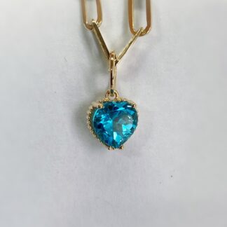 14k gold Icy Heart Dangle
